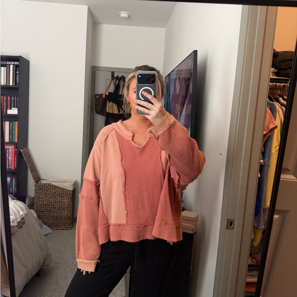 Colorblock Sweater Top Pol